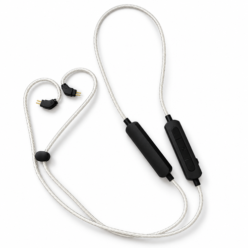 Bluetooth IEM upgrade cable in silver white