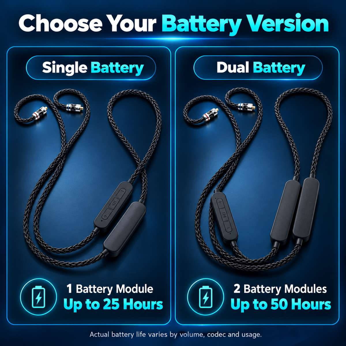 QCC5181 Bluetooth-Compatible 5.4 Wireless Module with LDAC, aptX Voice, cVc 10.0 HD Mic, MMCX 2-Pin 0.78 Earphone Detachable IEM Cable
