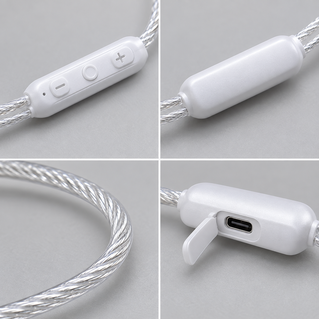 Bluetooth IEM cable controls and Type-C charging details