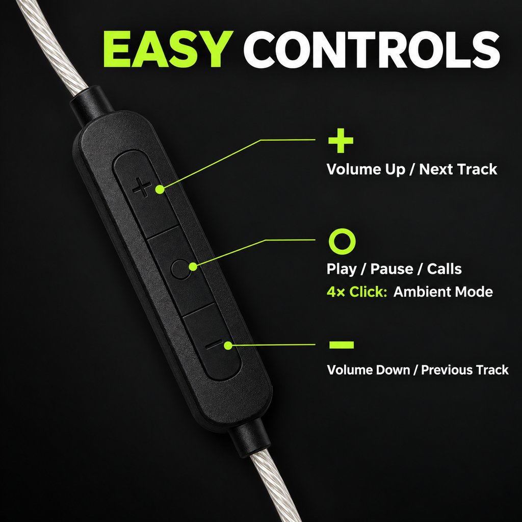 Bluetooth IEM cable control guide