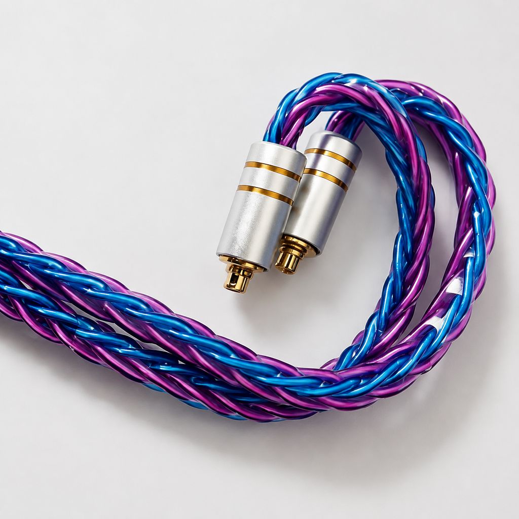 Connector and 8-core braided cable detail