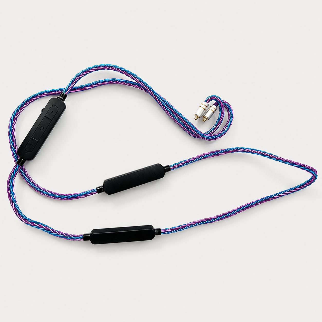 Full view of dual-battery Bluetooth IEM upgrade cable
