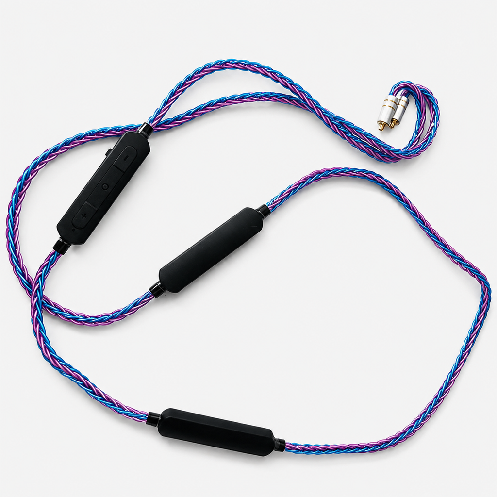 Real dual-battery colorful braided Bluetooth IEM cable