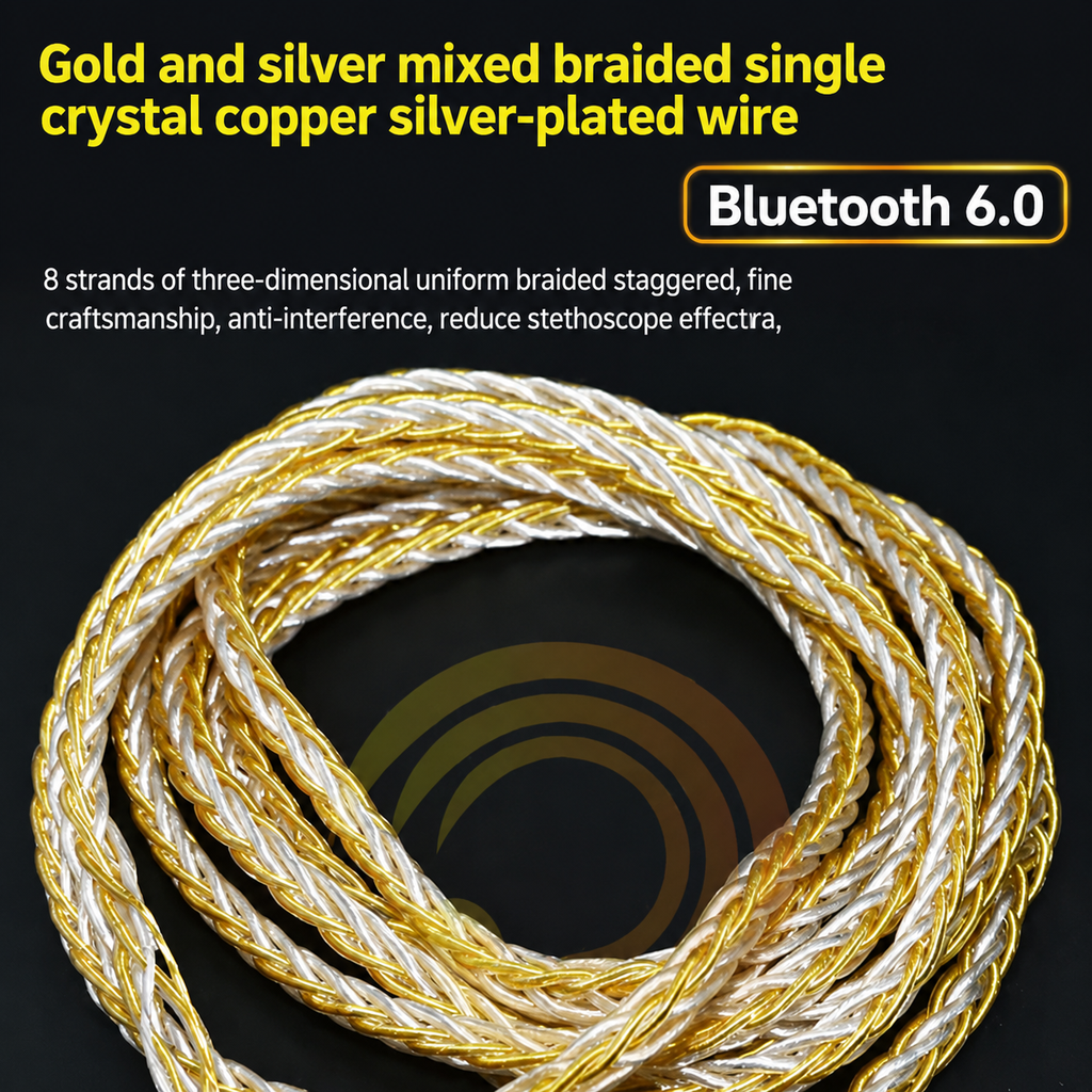 Eight-strand gold and silver plated copper wire with Bluetooth 6.0
