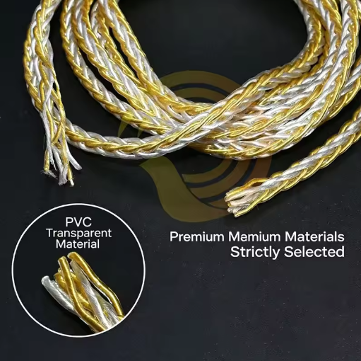 Eight-strand gold and silver plated copper cable material