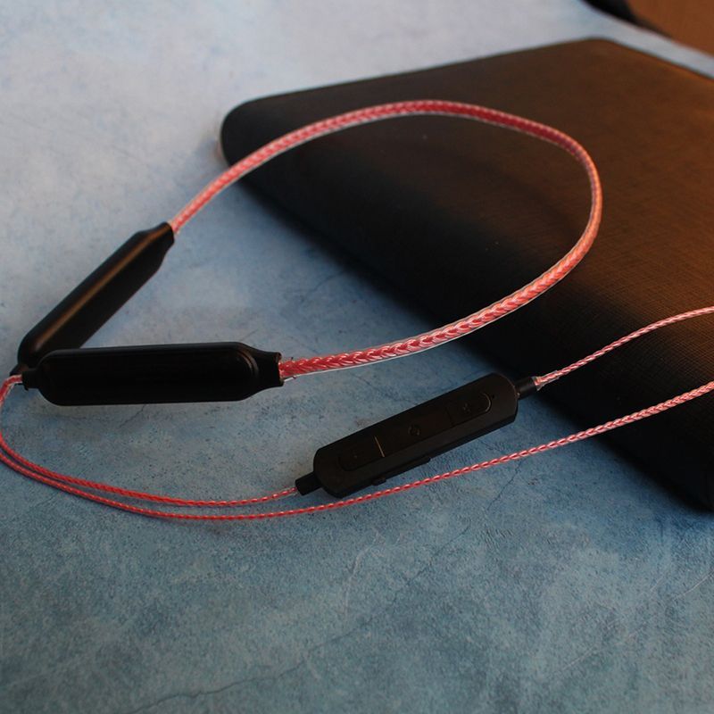 Red QCC5181 dual-battery Bluetooth IEM cable