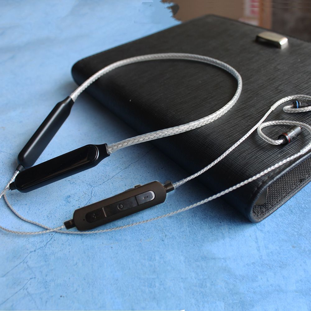 Silver QCC5181 dual-battery Bluetooth IEM cable