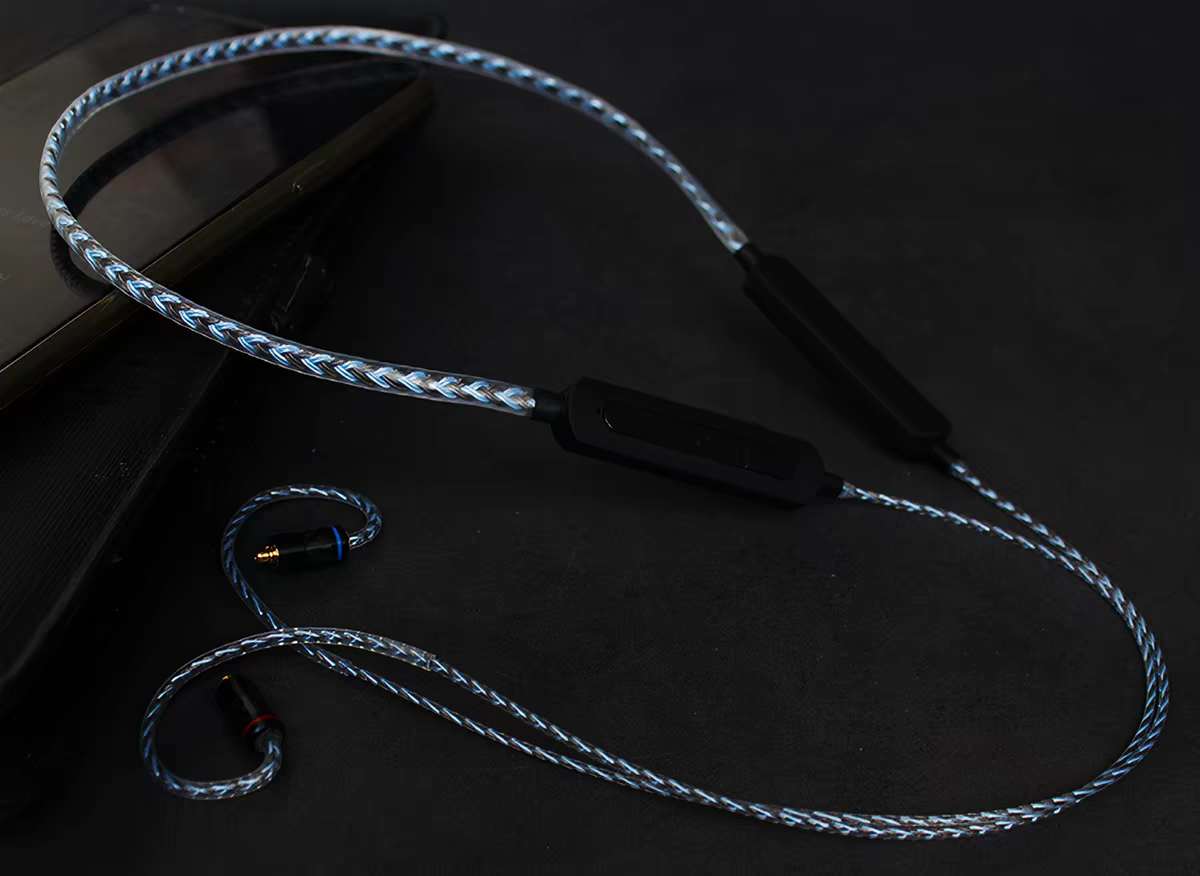 Blue QCC5181 single-battery Bluetooth IEM cable